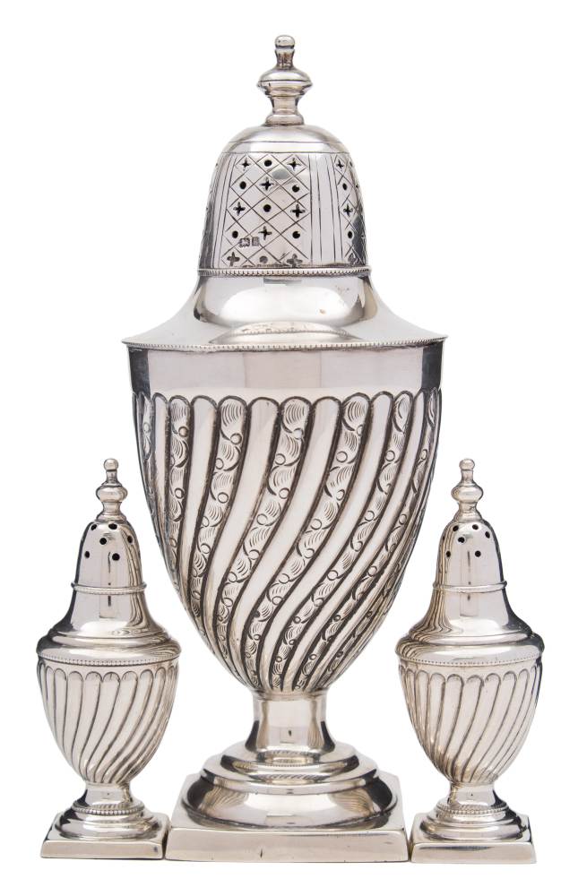 An Edward VII silver sugar caster, maker S Glass, Birmingham,