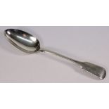 A George IV silver fiddle pattern tablespoon, maker Walter Thornhill, London,