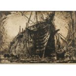 Frank Brangwyn [1867-1936]- The Last of HMS Britannia, (Les Restes de HMS Britannia),