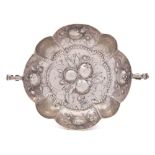 A 17th/18th Century Augsburg silver brandy bowl: of lobed circular form,