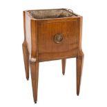 A 19th Century Dutch satinwood, banded and inlaid square jardiniere:, with metal liner,