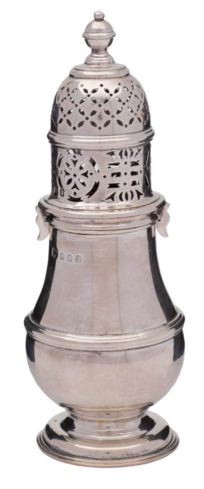 An Edward VIII Britannia silver sugar caster, maker D & J Wellby Ltd, London,