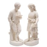 A pair of parian figures of Young England and Young England's sister: modelled after the original