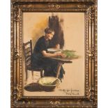 * Frederick William Elwell [1870-1958]- Study; woman preparing vegetables,