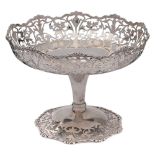 A George V silver pedestal sweetmeat stand, maker David Fullerton, London,