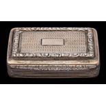 A William IV silver snuff box, maker Edward Smith, Birmingham, 1830: of rectangular outline,