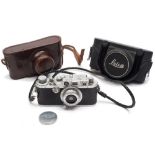 A Leica Model IIIb:, serial number 294050, circa 1938, black body with chrome fittings,
