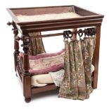 A Victorian apprenticeman's mahogany four poster bed:,