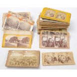 A collection of late 19th/early 20th century stereoscopic cards:,