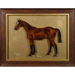 Timothy B Whitby (XIX-XX) 'Scamp': reverse glass oil portrait of a horse,