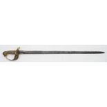 A Victorian Royal Navy Officer's Claymore bladed sword by R German,Devonport:,