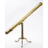 A 19th century 3 inch brass compound library telescope by Gardeners, Glasgow:,