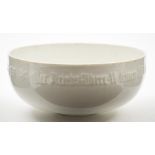 A WWII German Third Reich 1937 Nuremberg Rally porcelain bowl by Allach: of plain white form,