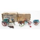 Britains set 4F Tumbrel cart:, white horse,