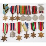 A group of thirteen WWII and reproduction service medals:,