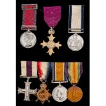 A WWI Military cross group of four to Major R D Bennett, Middlesex Regiment,