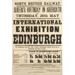 A late 19th century North British Railway Poster for the 'Queen's Birthday in