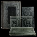 A group of thirteen early 20th century acid etched glass public house window panels by M Dunn,