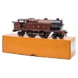 Hornby O Gauge E220 4-4-2 Tank locomotive LMS maroon No 6954:, 20v electric in an associated box.