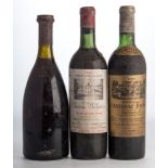 One Chateau Vieux Ferrano Pomerol 1967:, two bottles of Chateau Bellegrave Haut Medoc 1964,
