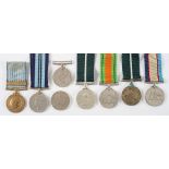 A group of seven George VI service medals:, two War Medals, a Defence Medal,