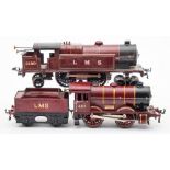 Two Hornby O gauge LMS maroon locomotives:,