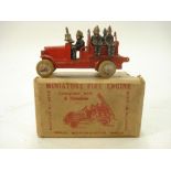 John Hill & Co Fire Engine:, with six firemen, missing ladder, later hand made paper ladder,