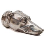 A William IV silver stirrup cup in the form of a dog's head, maker G R Collis & Co, Birmingham:,