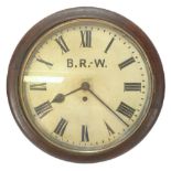 A BR (W) mahogany single fusee wall clock:,