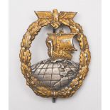 A German WWII Kriegsmarine Auxillary Cruiser badge by JMME:.