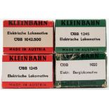 Kleinbahn OO/HO gauge, a boxed group of four overhead electric locomotives:, No 1020, No 1245,