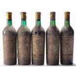 Five bottles of Chateau Montaigne Saint Emillion 1959: (5)