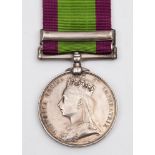 A Victorian Afghanistan Medal with single clasp '3799 Gnr F Evans 11/11th Bde RA'.