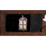 Three 19th century hand painted glass slipping magic lantern slides:, unsigned,