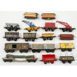 Hornby O gauge a group of goods wagons:, 'Fyffes' banana van, rotary tipping wagon,