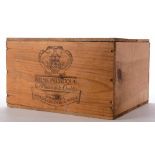 Six bottles of Cote De Beaune Villages 1986, unopened wooden case Reine Pedauque:.