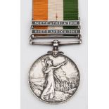 A King's South Africa Medal with two clasps '1187 Sapr W Goodwin RE':.