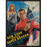 A French Grande film poster for 'New York appelle Super Dragon' (Secret Agent Super Dragon 1966):,