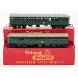 Tri-ang OO/HO SR Suburban Motor Coach R156 No S1057S:, together with dummy car R225 No 1052S, boxed.