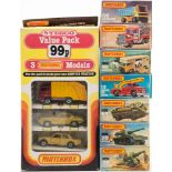 Matchbox Superfast, a group of 1970s/80s issue vehicles:, 13 Snorkel Fire Engine, 70 S-P Gun,