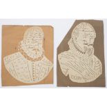 Two early 19th century Continental hand cut coptograph portraits:,