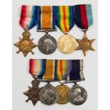 A WWI Royal Navy group of four 'J13279 T W Sellick AB RN':, 1914-15 Star, War Medal,