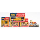 Dinky, a group of five commercial vehicles,: comprising two 437 Muir Hill 2WL Loader,