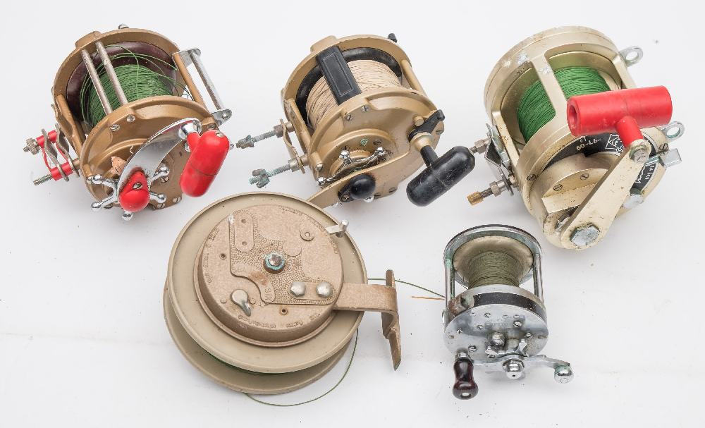 A Pflueger 'Capitol' reel:, together with an Italian Gladiator deep sea reel,