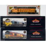 Bachmann OO/HO gauge, a boxed group of three diesel locomotives: No 32-725 Class 66 EWS 66135,