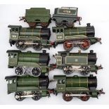 A group of six Hornby O gauge 0-4-0 tank locomotives:, GWR green No 4560, No 9391, No 4797,