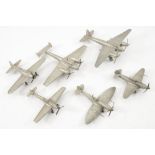 A set of twelve Danbury Mint pewter 'Great Fighter Aircraft':, including P-47 Mustang,