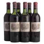 Six bottles of Chateau Lafite Rothschild 1962 1st growth.