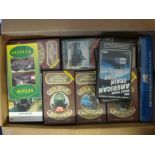 A collection of various Train related VHS video cassettes and DVDs, various titles.