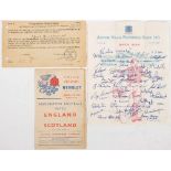 A WWII England v Scotland Football programme, dated February 19th 1944:,